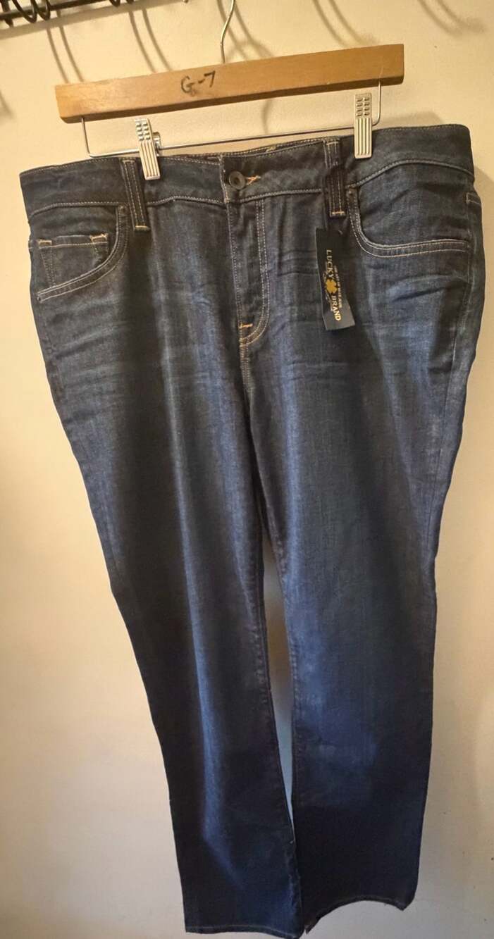 Lucky Brand Ginger Straight Jeans Size 18W Regular Dark Wash Denim